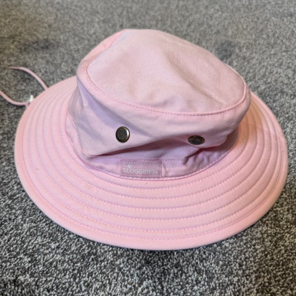 Sloggers Pink Cotton Wide Brim Sun Hat Bucket Garden Hat Chin Strap One Size - Picture 3 of 9